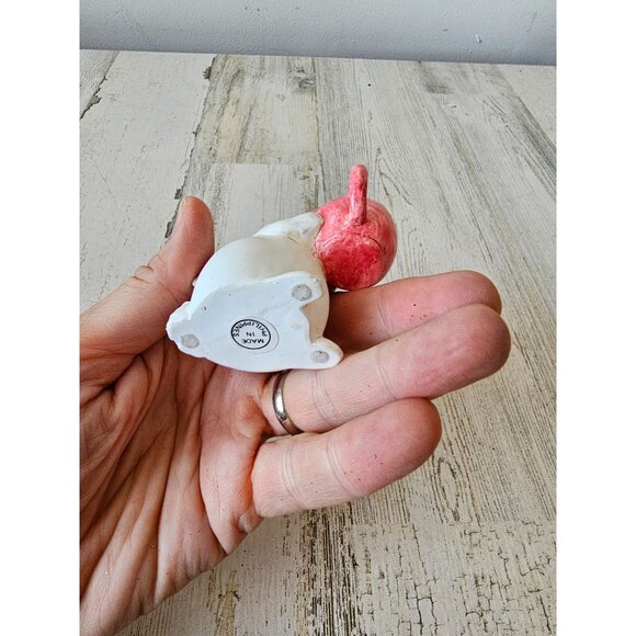 Shabby chic Easter Bunny coffee cup figurine statue decor spring village mini - Picture 7 of 7